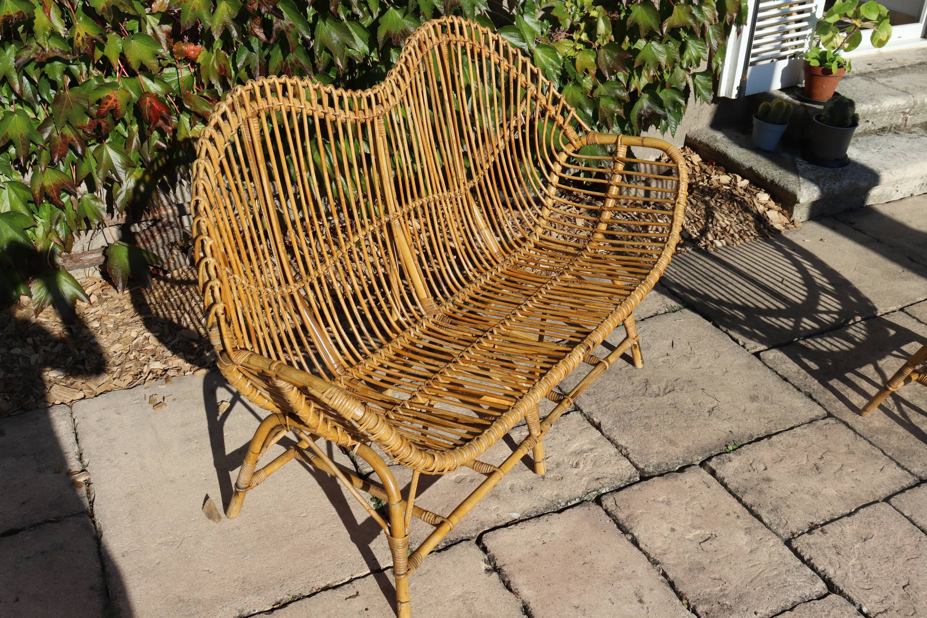 rattan and bamboo lounge set, Italy, 1960s, attributed to Franco Albini