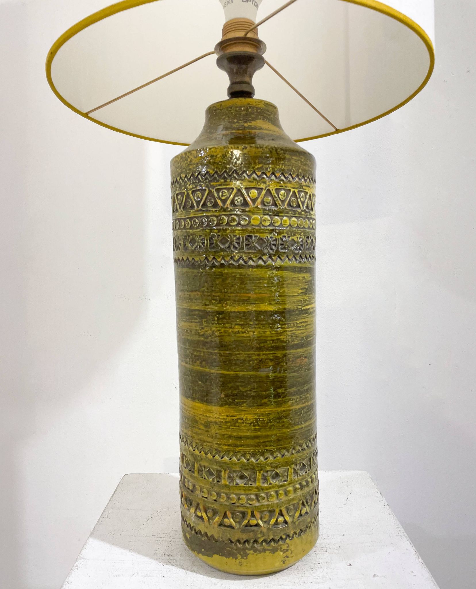 Lampe en céramique verte Bitossi, Italie milieu XXème