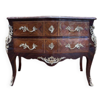 Louis XV style marquetry chest of drawers