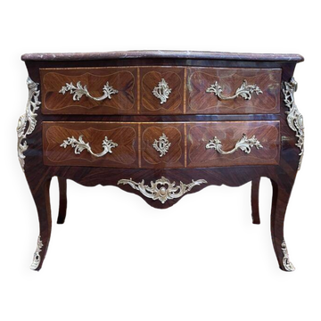 Louis XV style marquetry chest of drawers