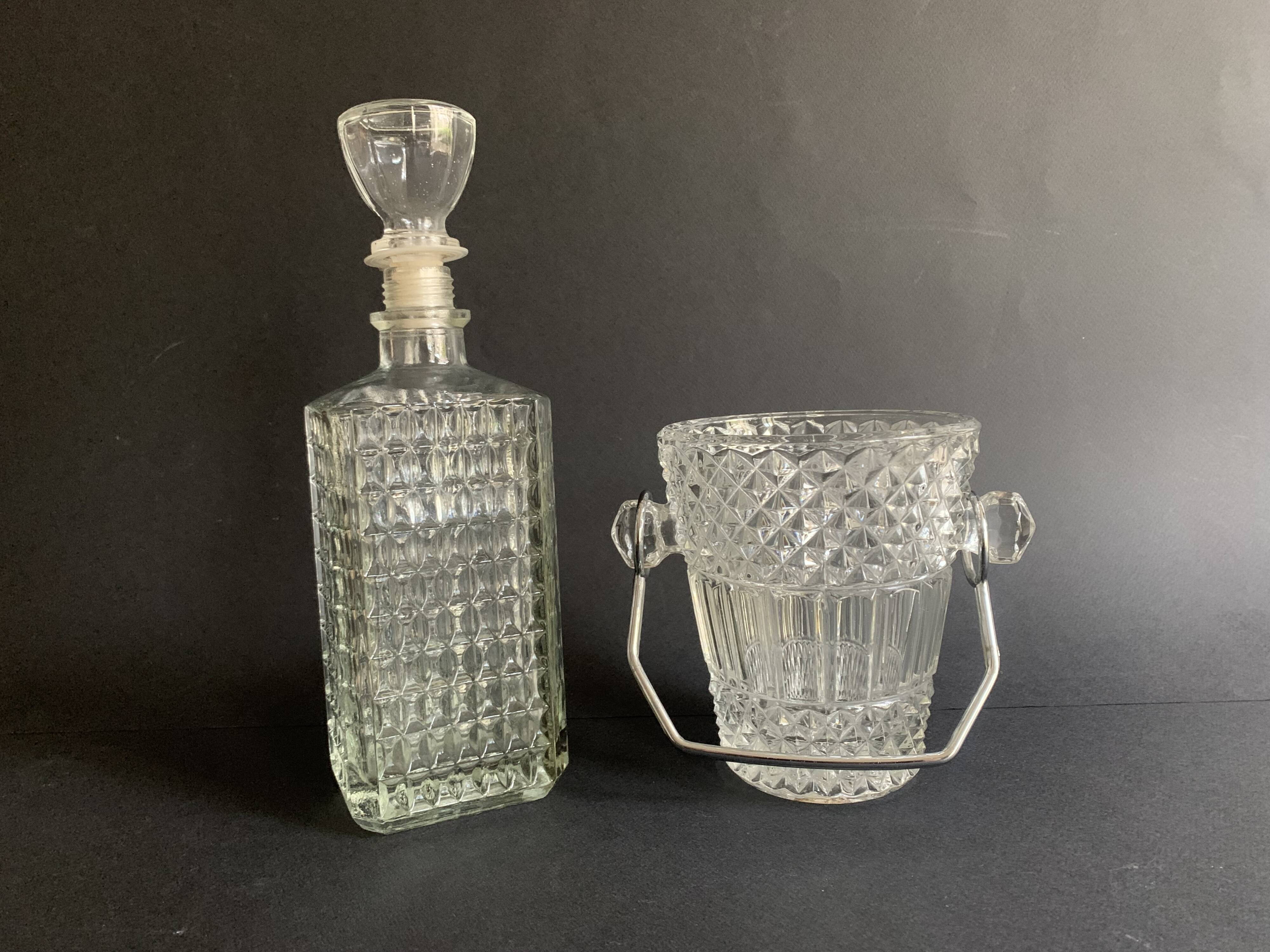 Diamond tip whisky decanter, 1960s