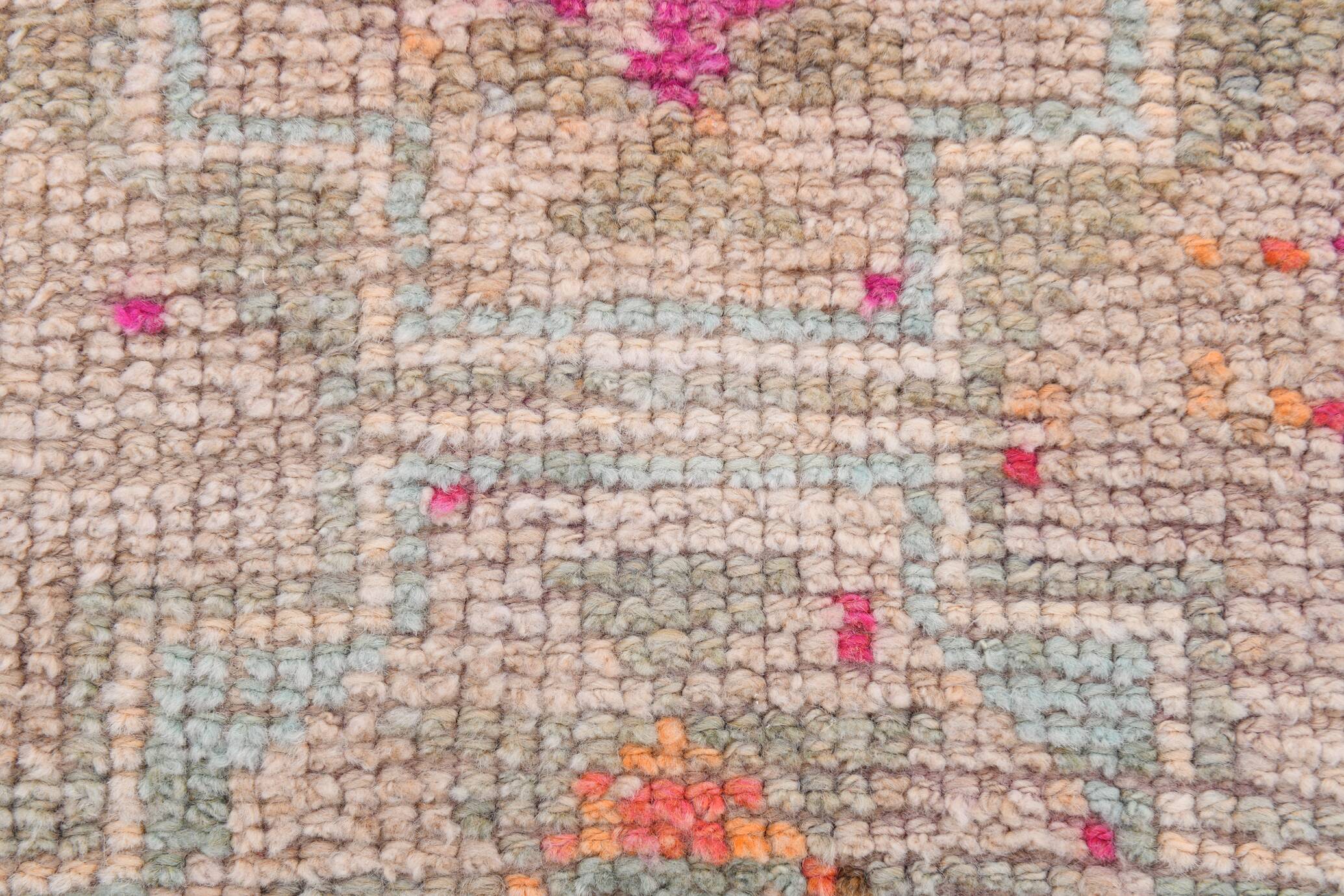 Soft Pink Oriental Turkish Runner Rug, 75x357Cm