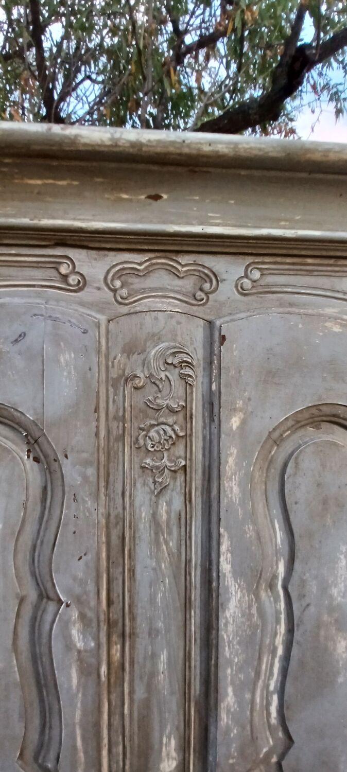 Old cabinet 18th century painted patinated