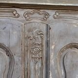 Old cabinet 18th century painted patinated