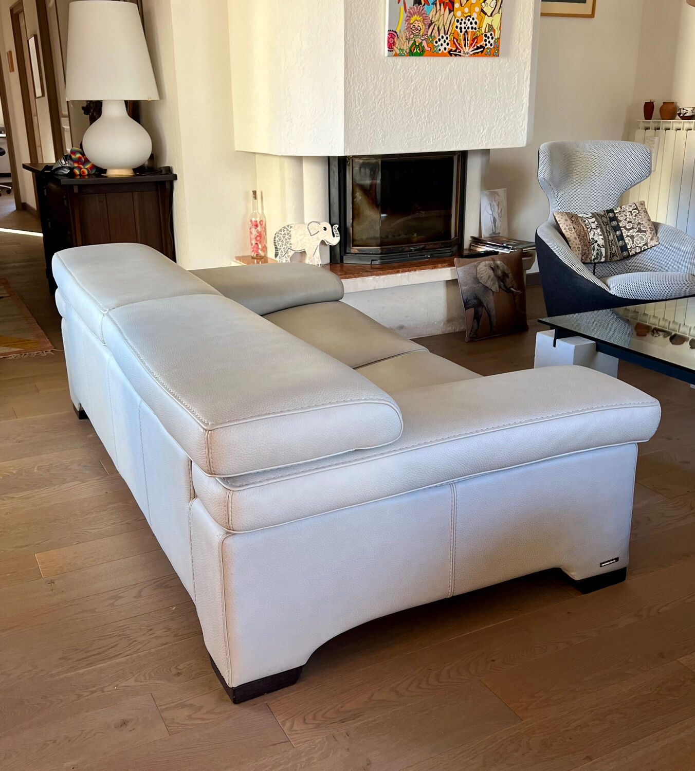 "Sillage" leather canapé/Rochebobois