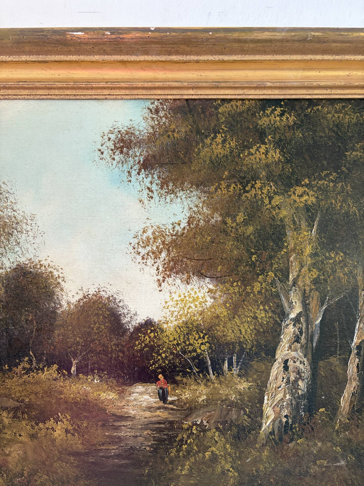 Balade en forêt, huile sur toile