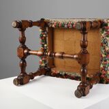 Early 20th Century Wood & Fabric footstool, France