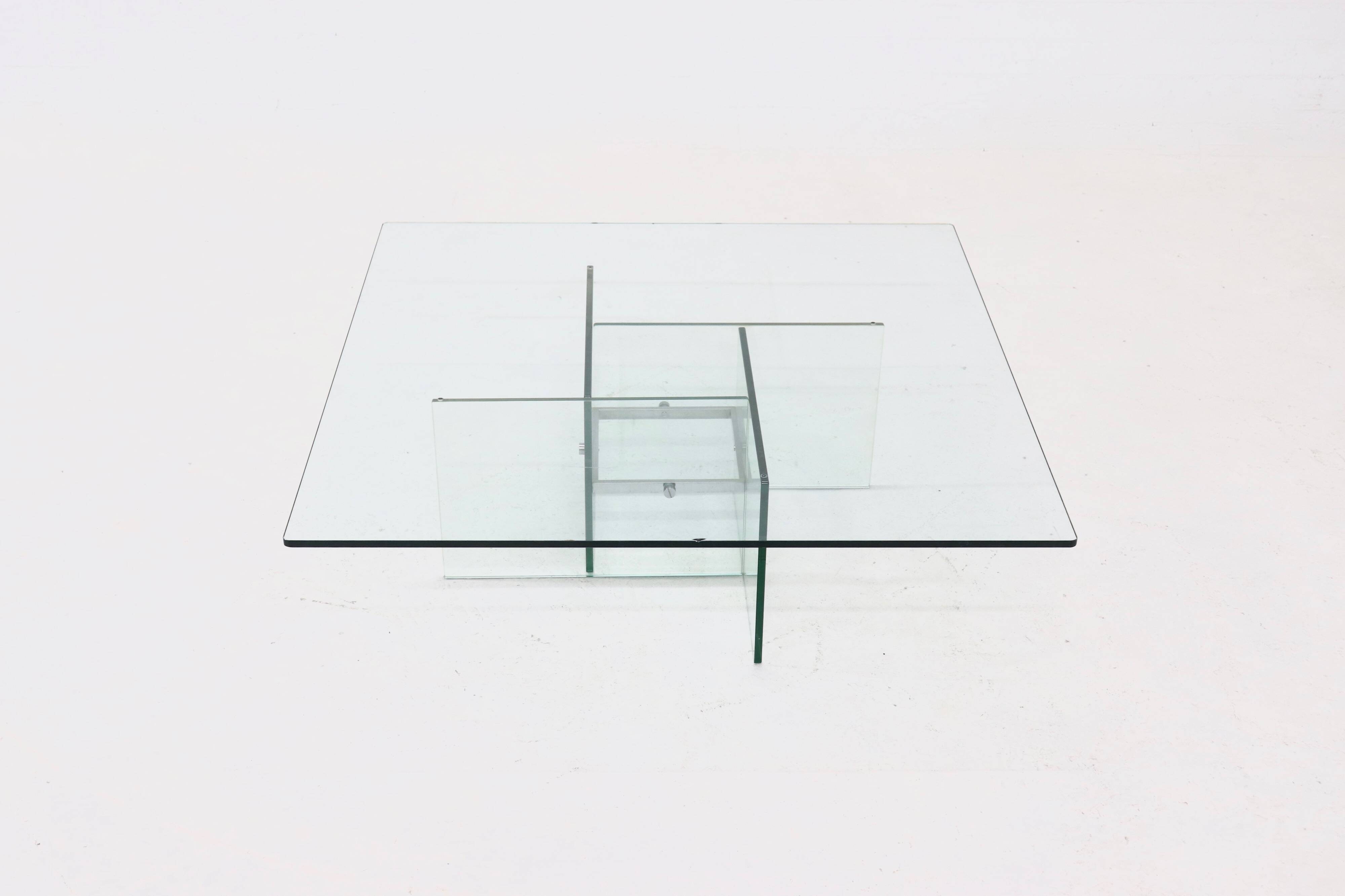 Italian glass coffee table, 1970s