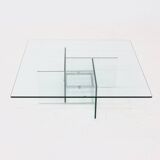 Table basse en verre italienne, années 1970