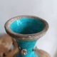Ugo zaccagnini turquoise ceramic vase with dragon decoration