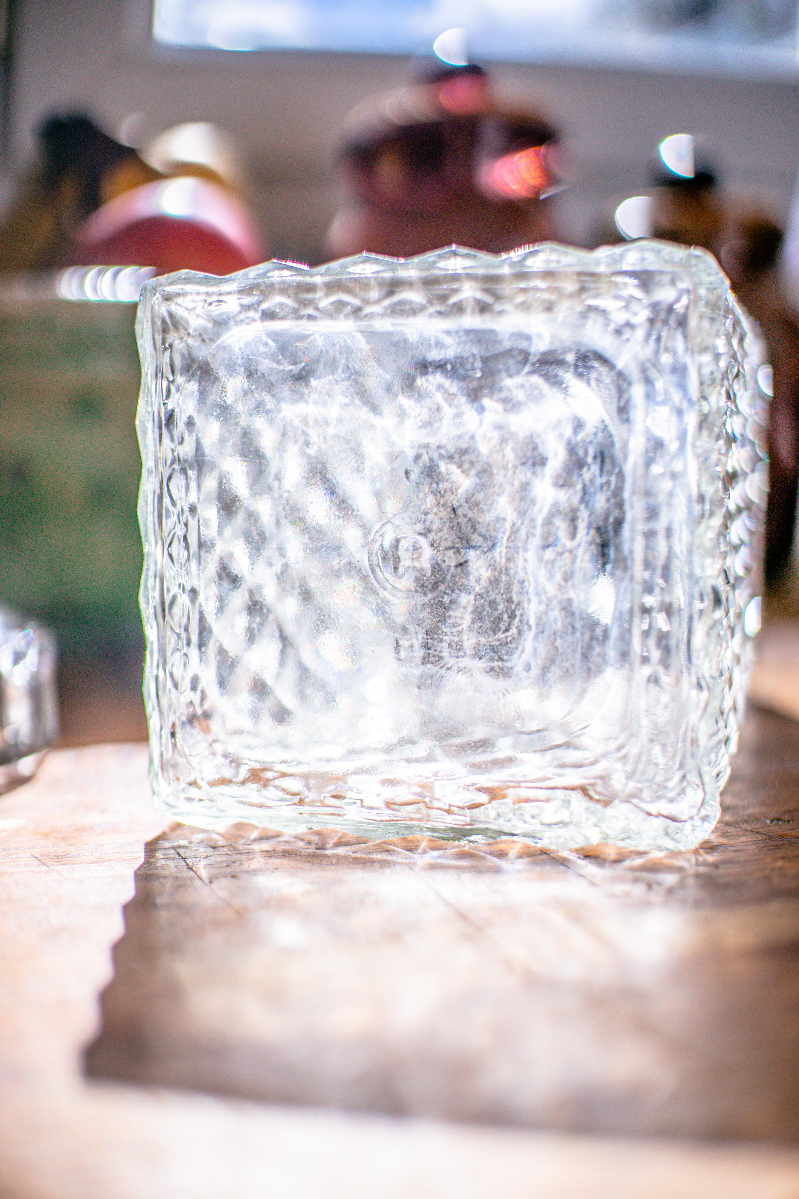 Antique whisky decanter signed r