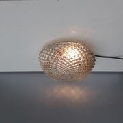 Vintage ceiling lamp / wall lamp - molded glass diamond tips - 1970