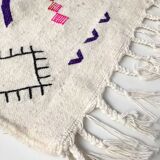 Kilim ecru carpet with colorful and fluorescent patterns 234x144cm