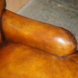 Howard & Son restored leather canapé, width 145 cm