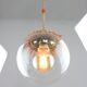 Art Deco Italian Pink Fabric and Brass Globe Pendant Lamp
