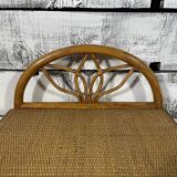 Wicker and bamboo bedside table