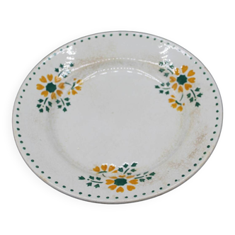 Old opaque porcelain plate from the faïencerie de gien - french - vintage