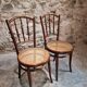 2 chaises bistrot viennoises Kohn antiques en bois courbé et cannage, Autriche vers 1900–1930