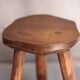 Vintage stool, wooden stool, tripod stool, brutalist, plant holder