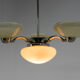 Art deco nickel and glass chandelier, 1930s
