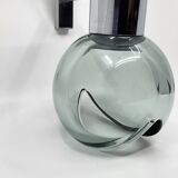Glass and chrome wall lamp Eye Ball design Space Age Italy 1970