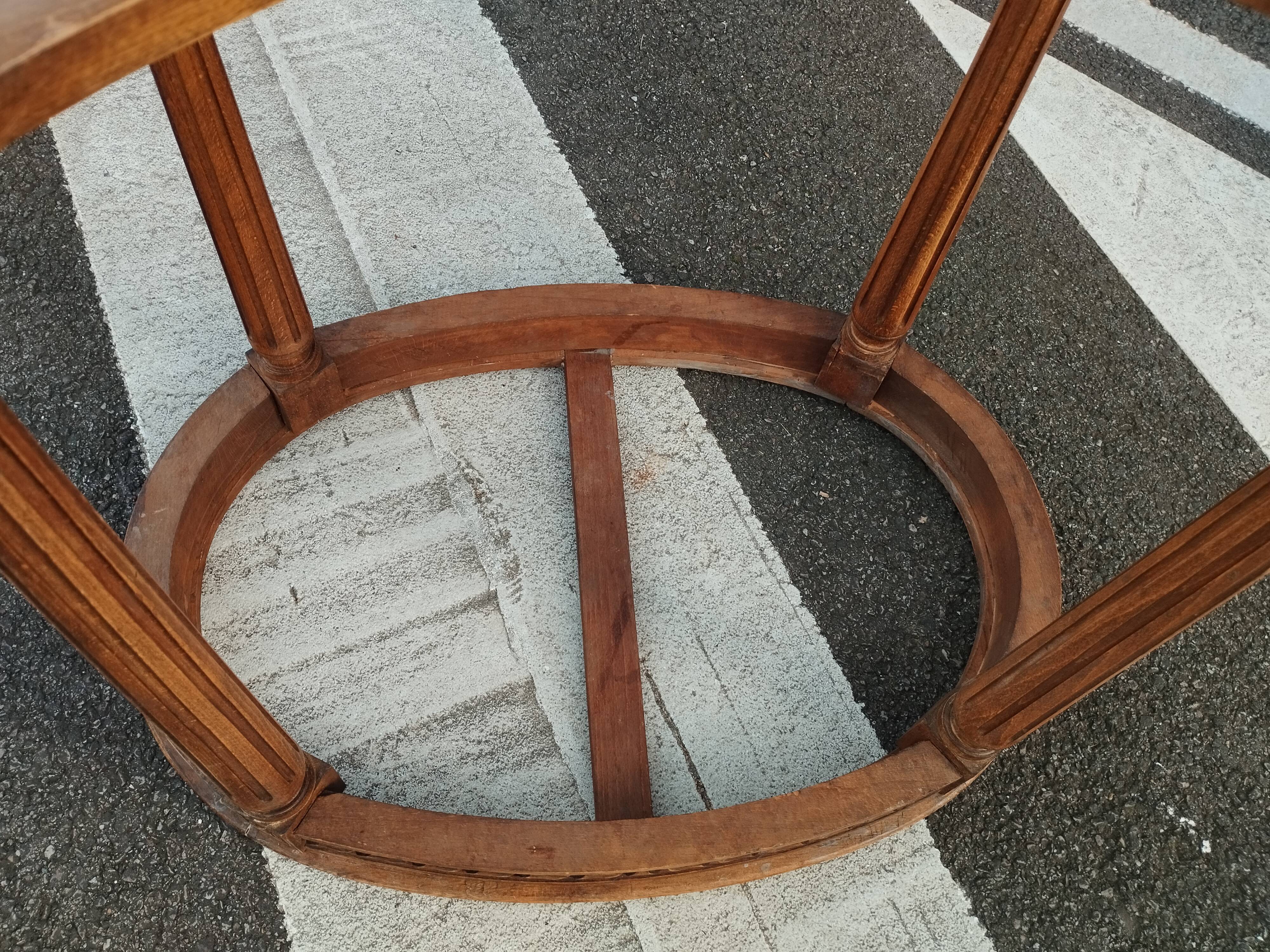 Old Louis XVI style pedestal table with marble top