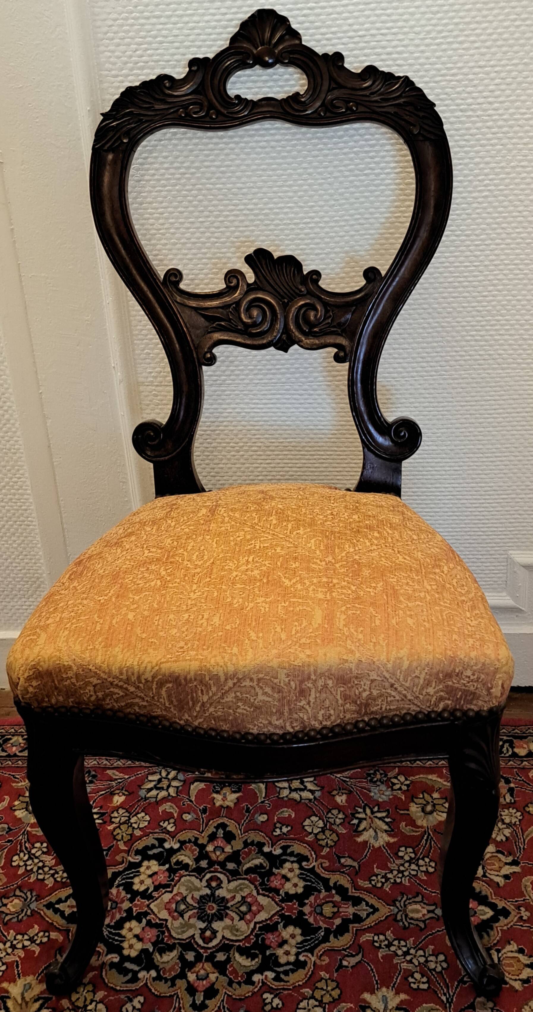 Pair of napoleon iii mahogany chairs