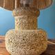60s lamp in stone with artisanal rope shade