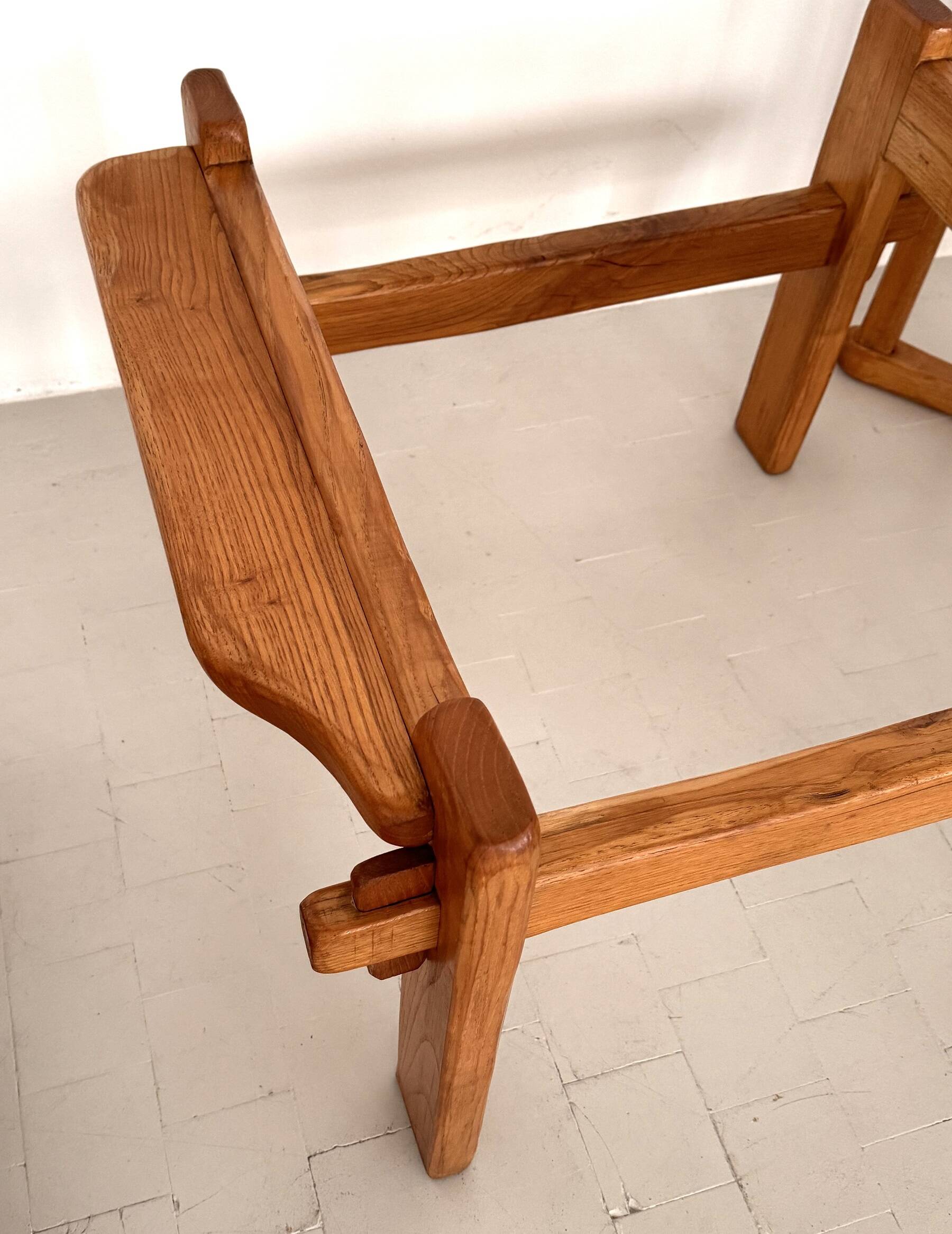 Salon de campagne italien en chêne avec nouveau revêtement en tissu bouclé, années 1970