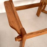 Salon de campagne italien en chêne avec nouveau revêtement en tissu bouclé, années 1970