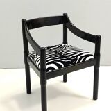 'Carimate' Black Walnut and Velvet Chair by Vico Magistretti for Cassina, 1