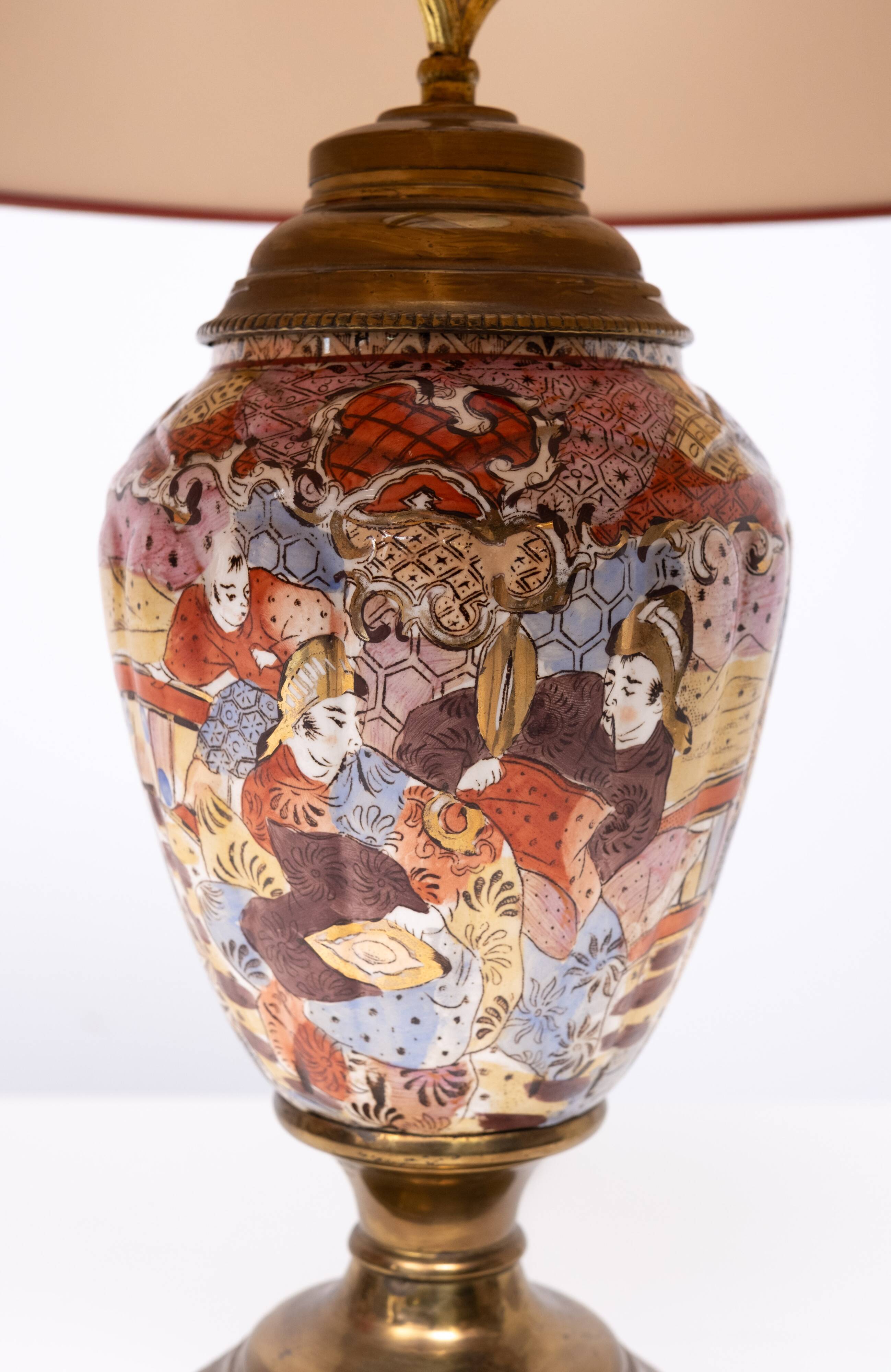 pair Satsuma Table Lamps Japan 1950s