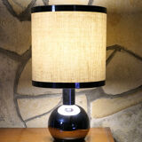 Table lamp 1970's chrome and linen restored