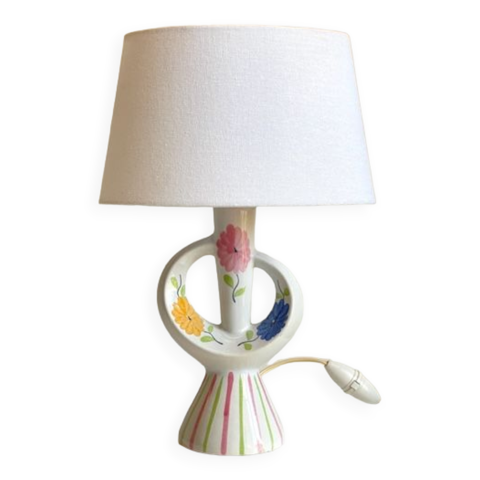 Vintage design enamelled ceramic lamp