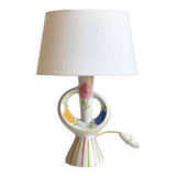 Vintage design enamelled ceramic lamp
