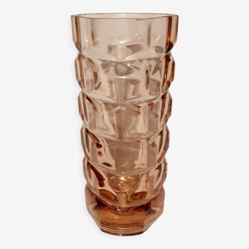 Vase en verre rose rosaline Luminarc vintage