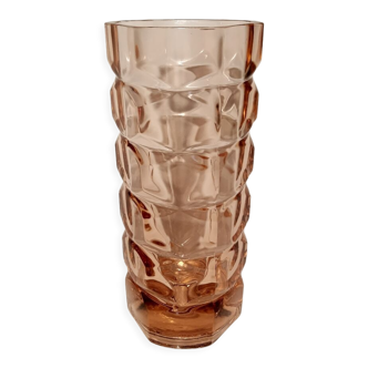 Vase en verre rose rosaline Luminarc vintage