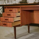 Scandinavian teak desk produced by Samcom Denmark, 1960s