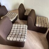 Lot 6 fauteuils tissu en polystyrène rigide année 50/60
