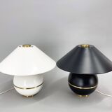 Pair of Mid-Century Brass & Metal Table Lamps by Napako, Czechoslovakia