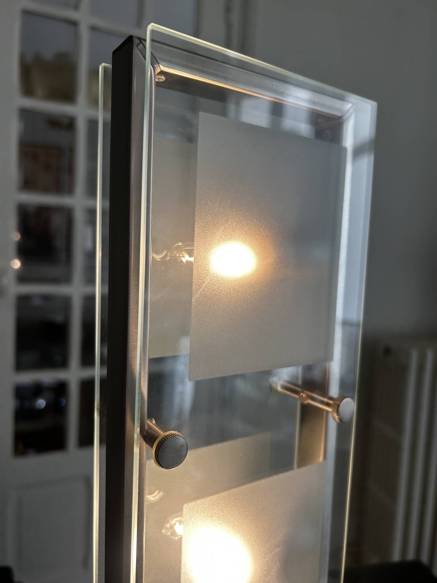 chrome and glass table lamp