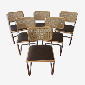 Lot de 6 chaises cantilever de Marcel Breuer modèle Cesca B32