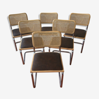 Set of 6 chairs cantilever of Marcel Breuer model Cesca B32