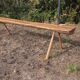Pair of brutalist wooden benches – 70s design style