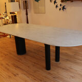 Large marble dining table, 1980s