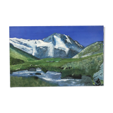 Painting mountain landscape