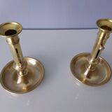 Duo of brass candlesticks