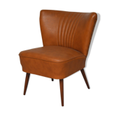 Fauteuil cocktail fauve vintage Années 60