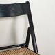 Pair of wooden and rattan folding chairs