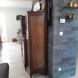 Ancien grand meuble cabinet louix xvi vitrine miroir